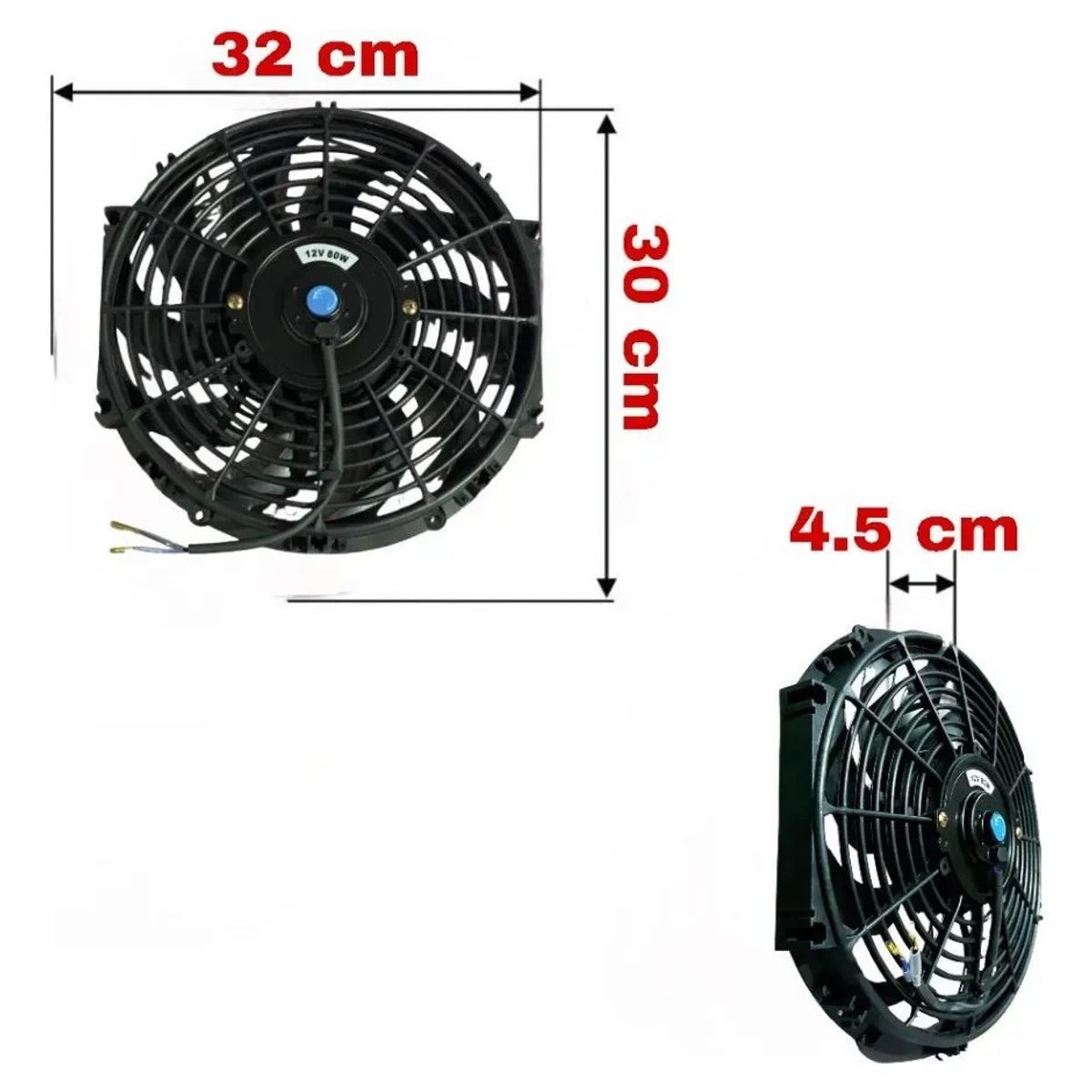 KUANGYE - Electroventilador Universal De 12 Pulgadas Auto 12 Volts