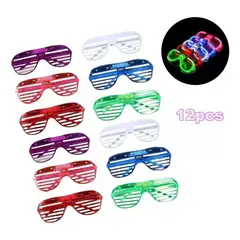 KUANGYE - 12 Lentes Para Fiesta Luminosos Luz Gafas Retro Fiesta