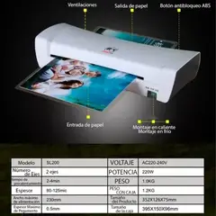 GENERICO - Laminadora En Frio Y Caliente A4 Ls200 Máquina Laminadora