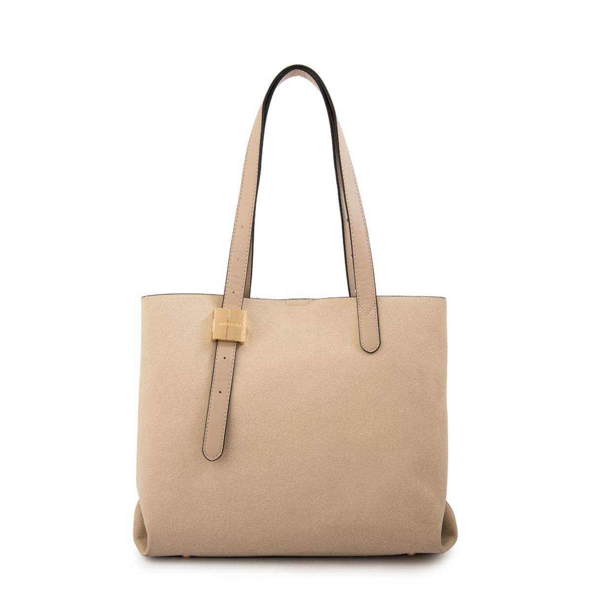 AMPHORA - Cartera tote tres divisiones brisy mediana beige