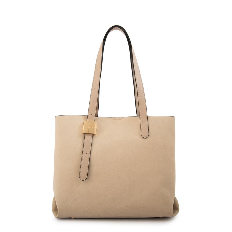 AMPHORA - Cartera Dos Asas tres divisiones brisy mediana beige