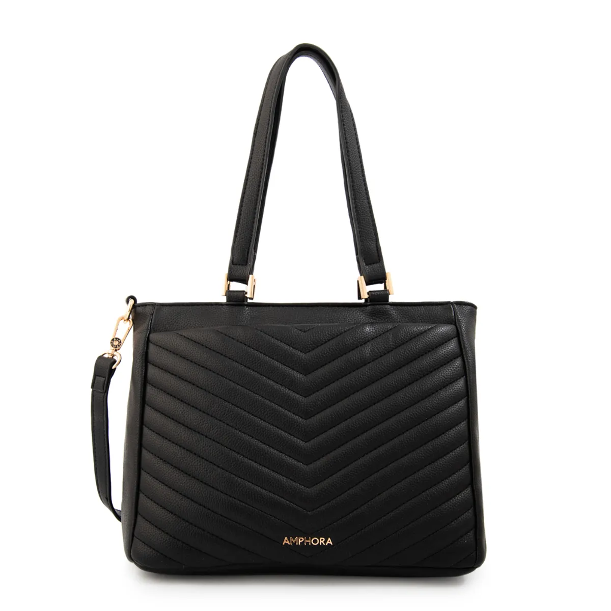 AMPHORA - Cartera tote filomena mediana negro