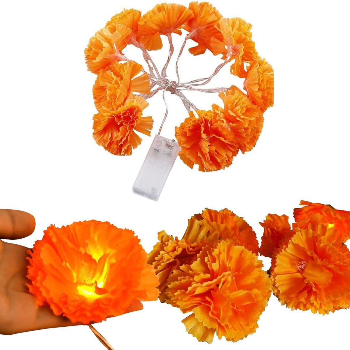 KUANGYE - Flor Artificial Luces Halloweendecoración Día De Los Muertos