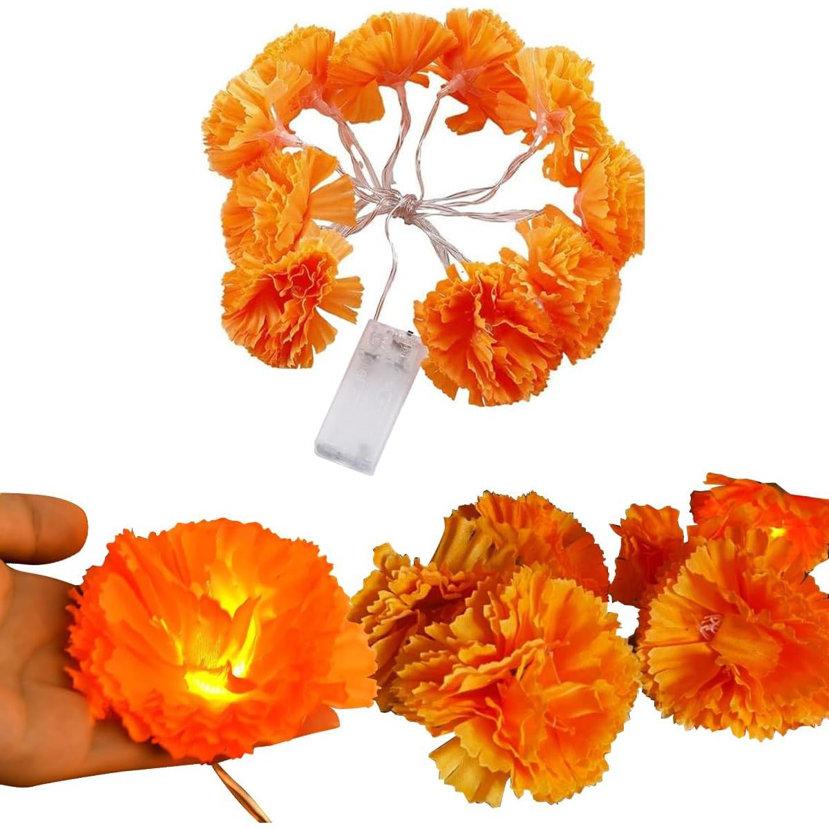 KUANGYE - Flor Artificial Luces Halloweendecoración Día De Los Muertos