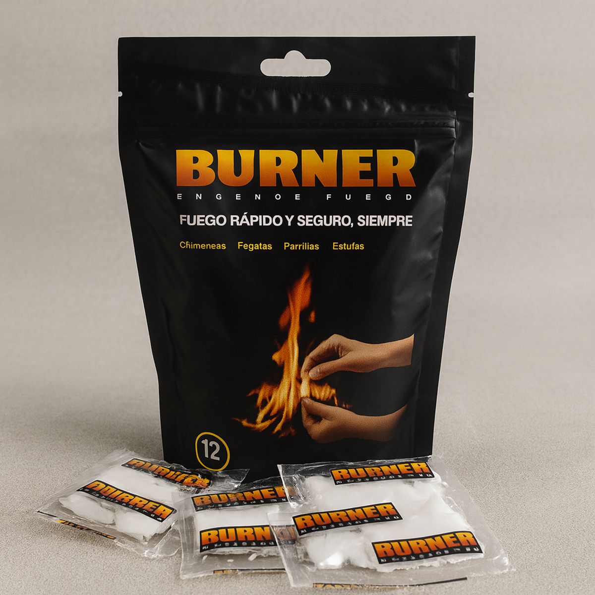 BURNER - Encendedor de Fuego para Parrilla a Carbón.  La Manera mas Rápida y Fácil de Encender tu Parrilla.  Funciona Siempre