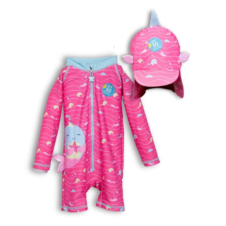 Traje de Bano Bebe Fucsia PVC855-25FUC Rosa 6 MESES