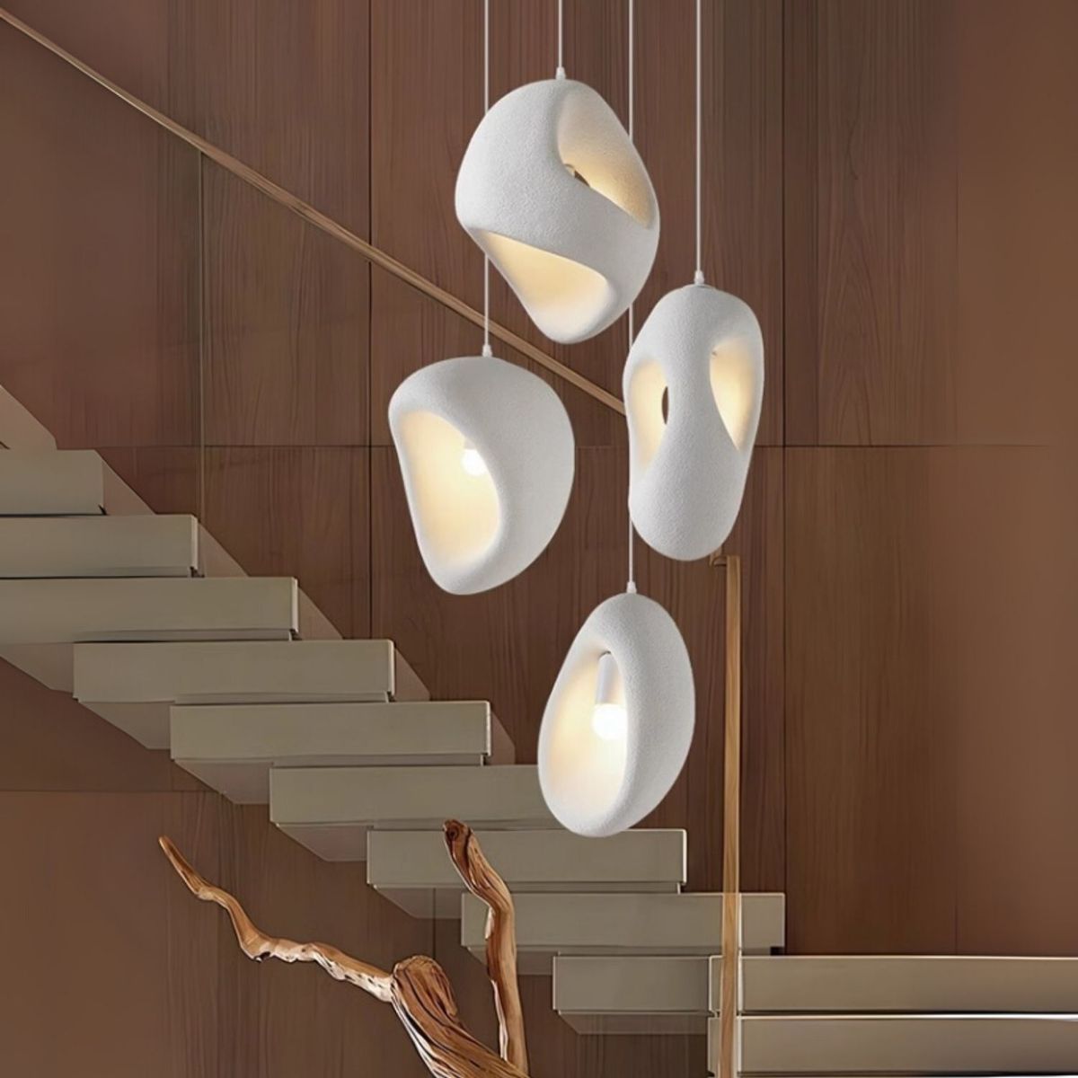 SANTU HOME & DECO - Lampara Colgante Japandi Zen Textura Ovo