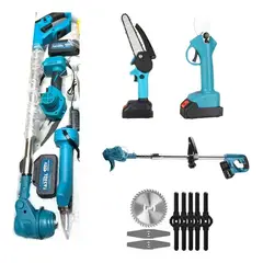 MOVI - SET DE JARDIN CORTADORA DE CESPED TIJERA DE PODAR Y MINI MOTOSIERRA