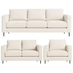 SITIAL HOME - Living 311 Venetto Crudo 321 juego 3 sofas con resortes full comfort
