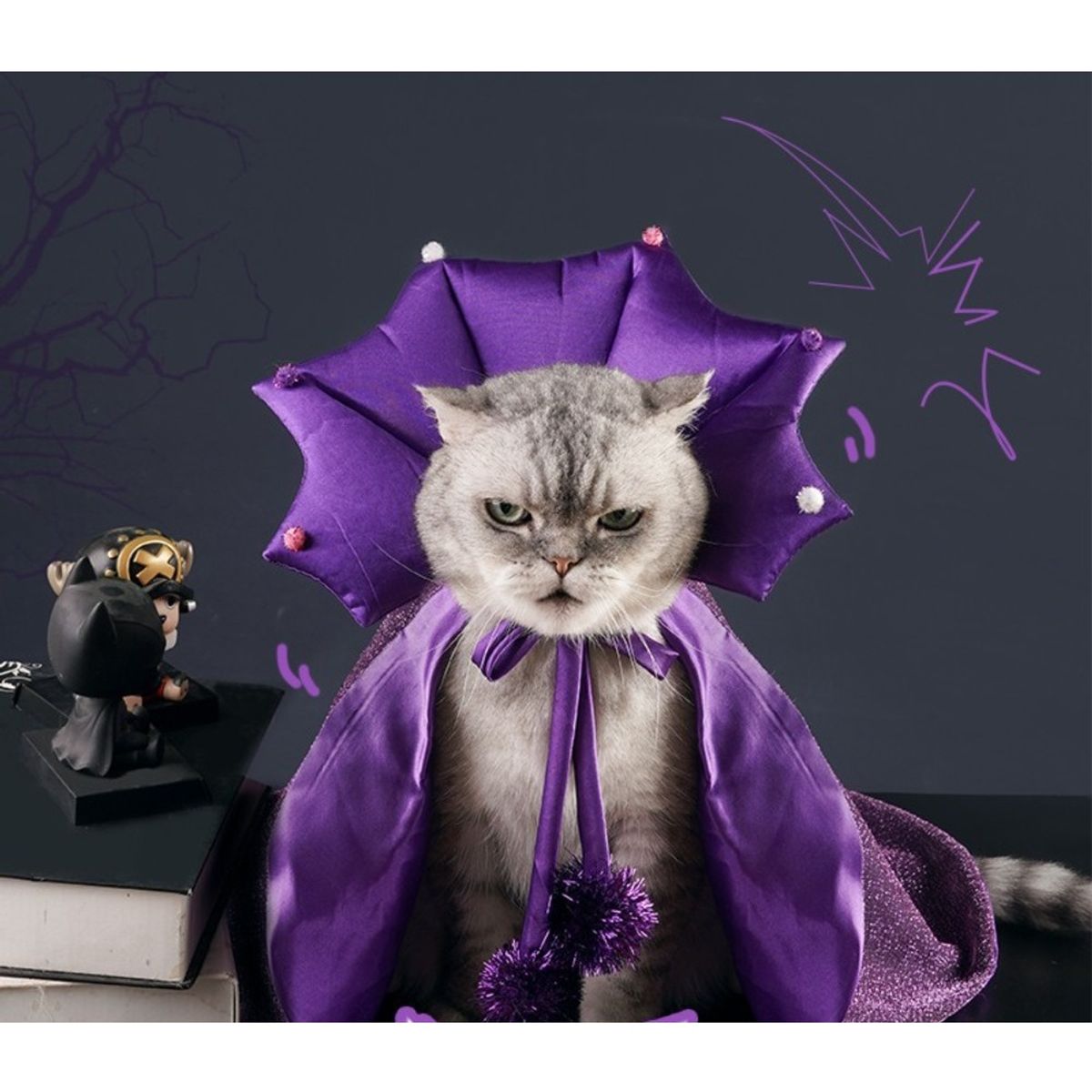 GIOIO - Capa Murciélago Mascota Halloween Divertida Disfraz Perro