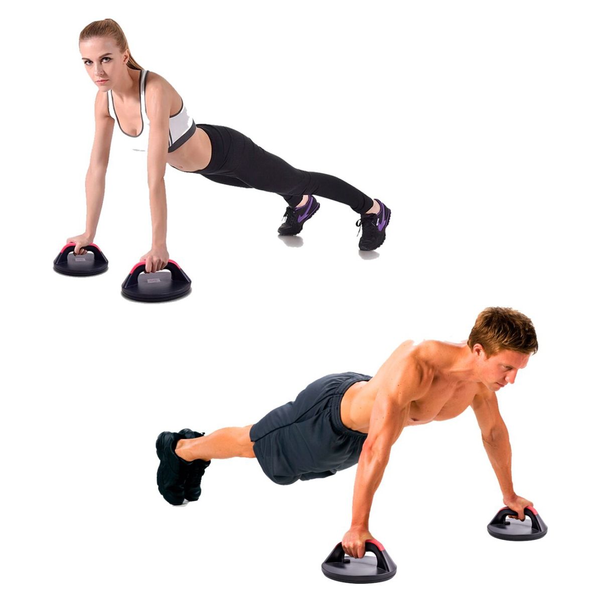 ASIAMERICA - Soporte para Push Up Flexiones Negro