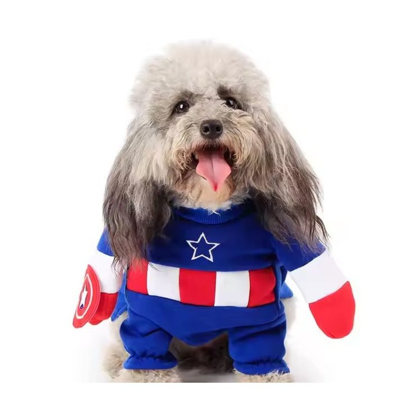 GIOIO - Disfraz Capitán América Perro Halloween Divertido XL
