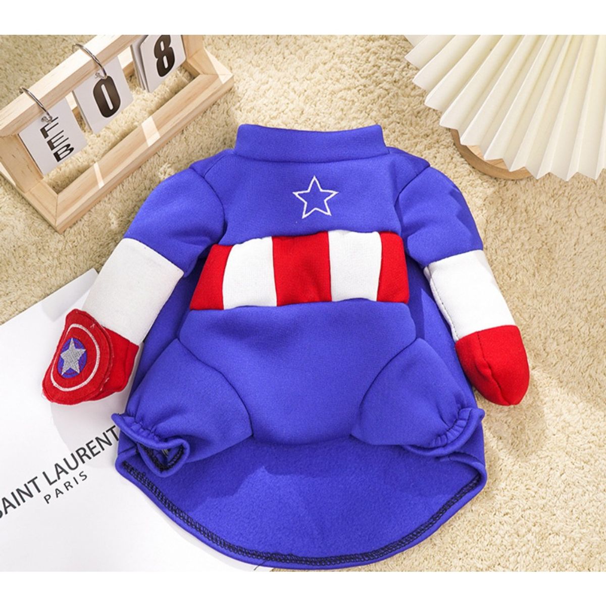 GIOIO - Disfraz Capitán América Perro Halloween Divertido XL