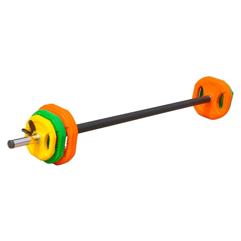 ASIAMERICA - Set Pesas de 20 Kg Barra 1.4m más Discos Colores