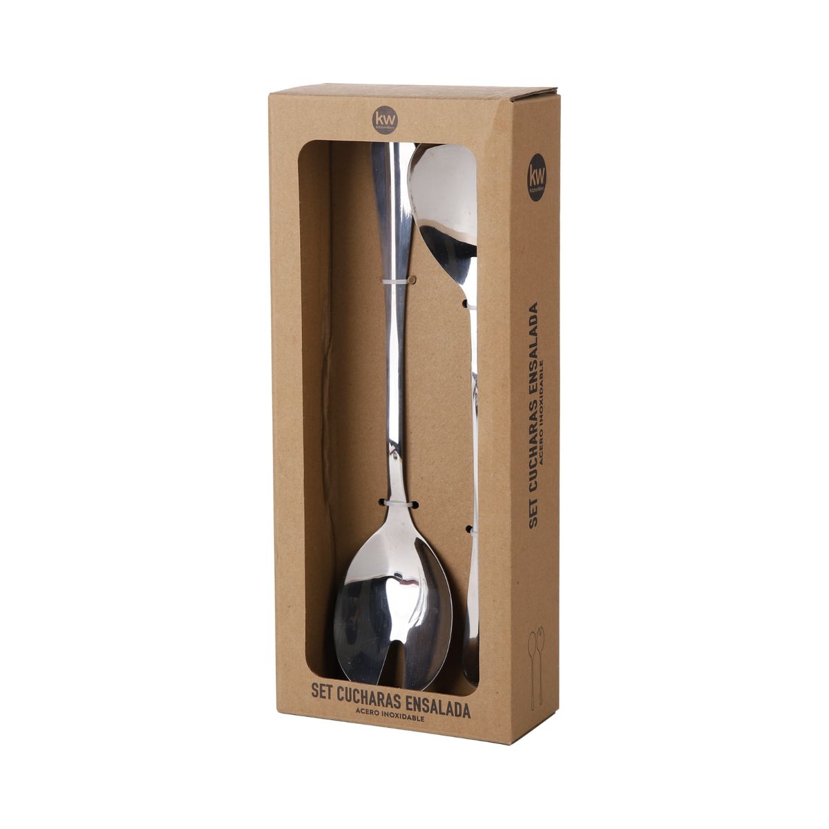 KITCHENWARE - SET CUCHARAS ENSALADA 2PZ ACERO INOXIDABLE
