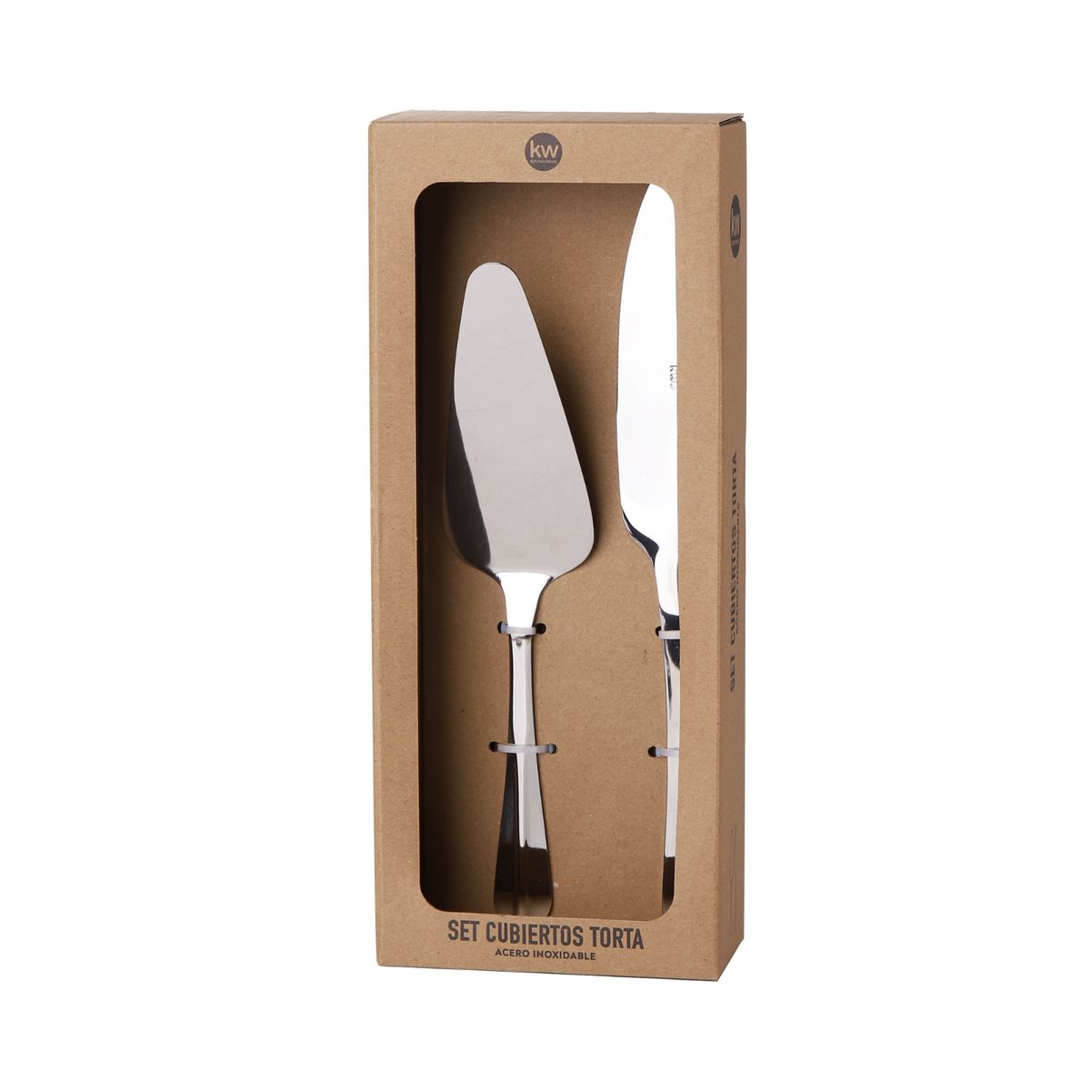 KITCHENWARE - SET CUBIERTOS PARA TORTA 2 PIEZAS ACERO INOXIDABLE