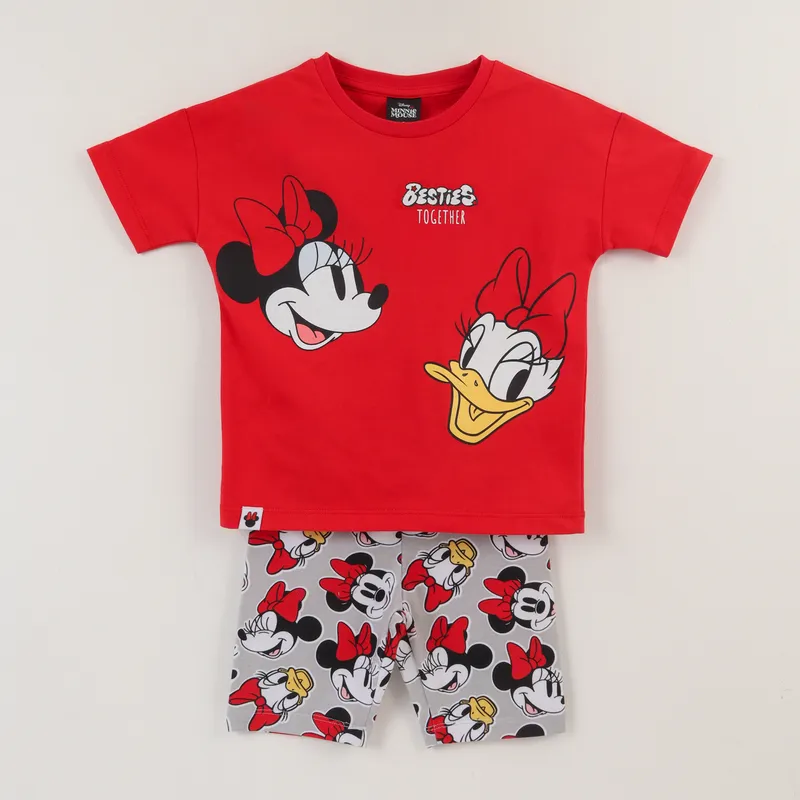 DISNEY - Conjunto Niña Rojo Minnie & Daisy Smiling Disney