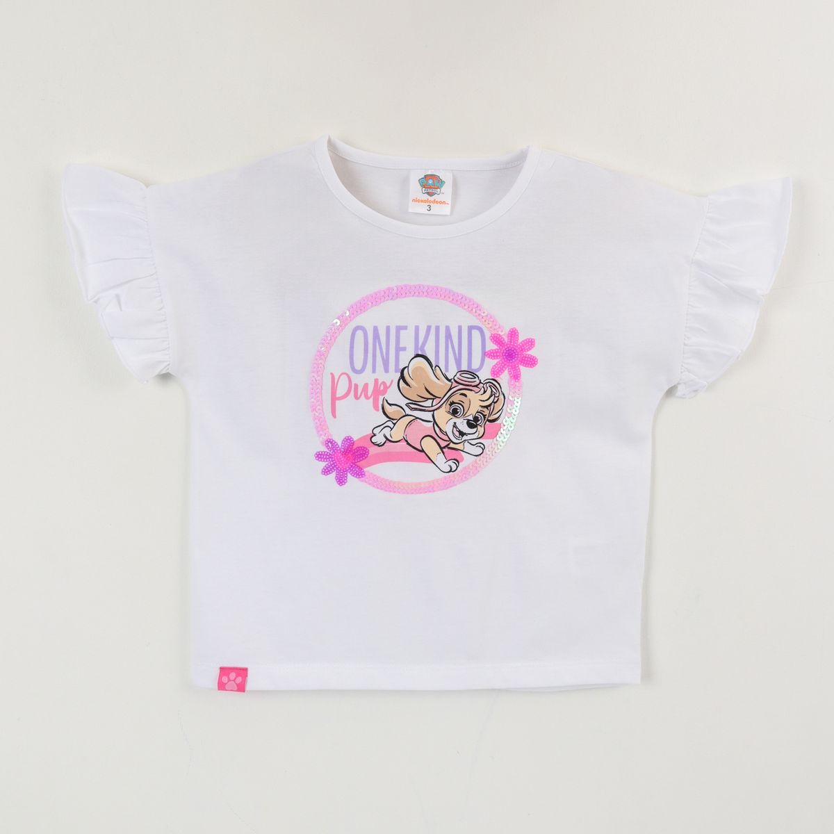 PAW PATROL - Polera Manga Corta Niña Blanco Skye One Kind Pup Paw Patrol