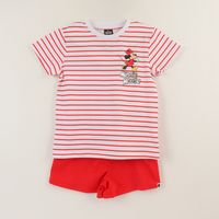 Conjunto Niña Rojo Rayas Minnie Mouse