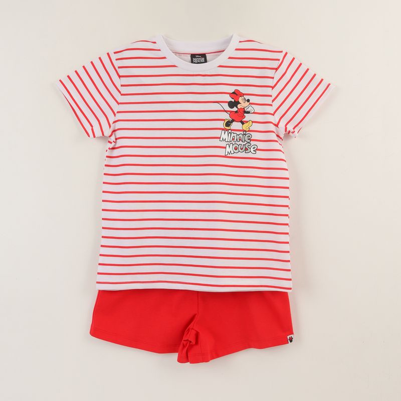 DISNEY - Conjunto Niña Rojo Rayas Minnie Mouse Disney