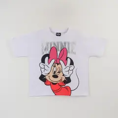DISNEY - Polera Manga Corta Niña Blanco Minnie Guiño