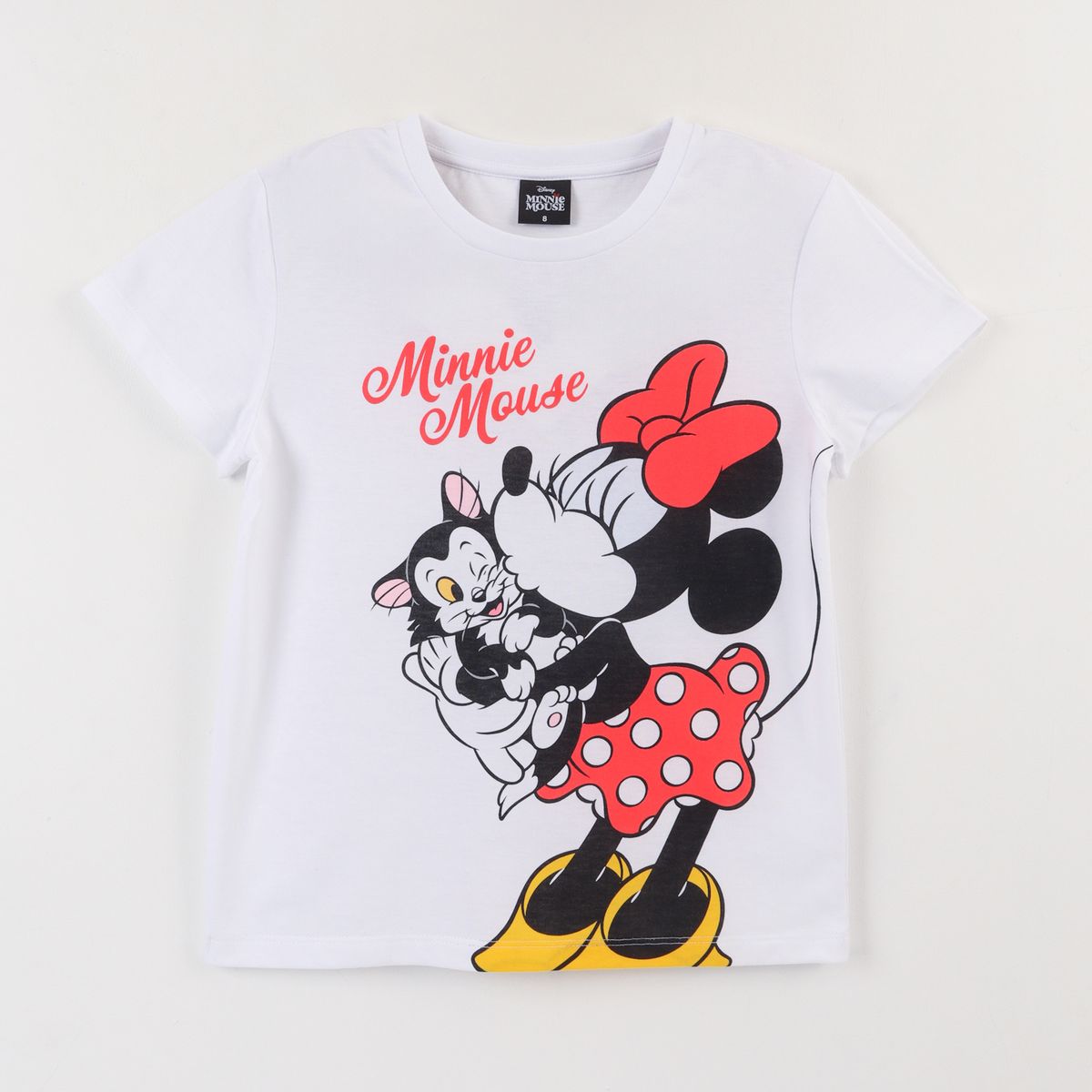 DISNEY - Polera Manga Corta Niña Blanco Minnie Kiss Disney