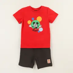 DISNEY - Conjunto Niño Rojo Mickey Bubbles