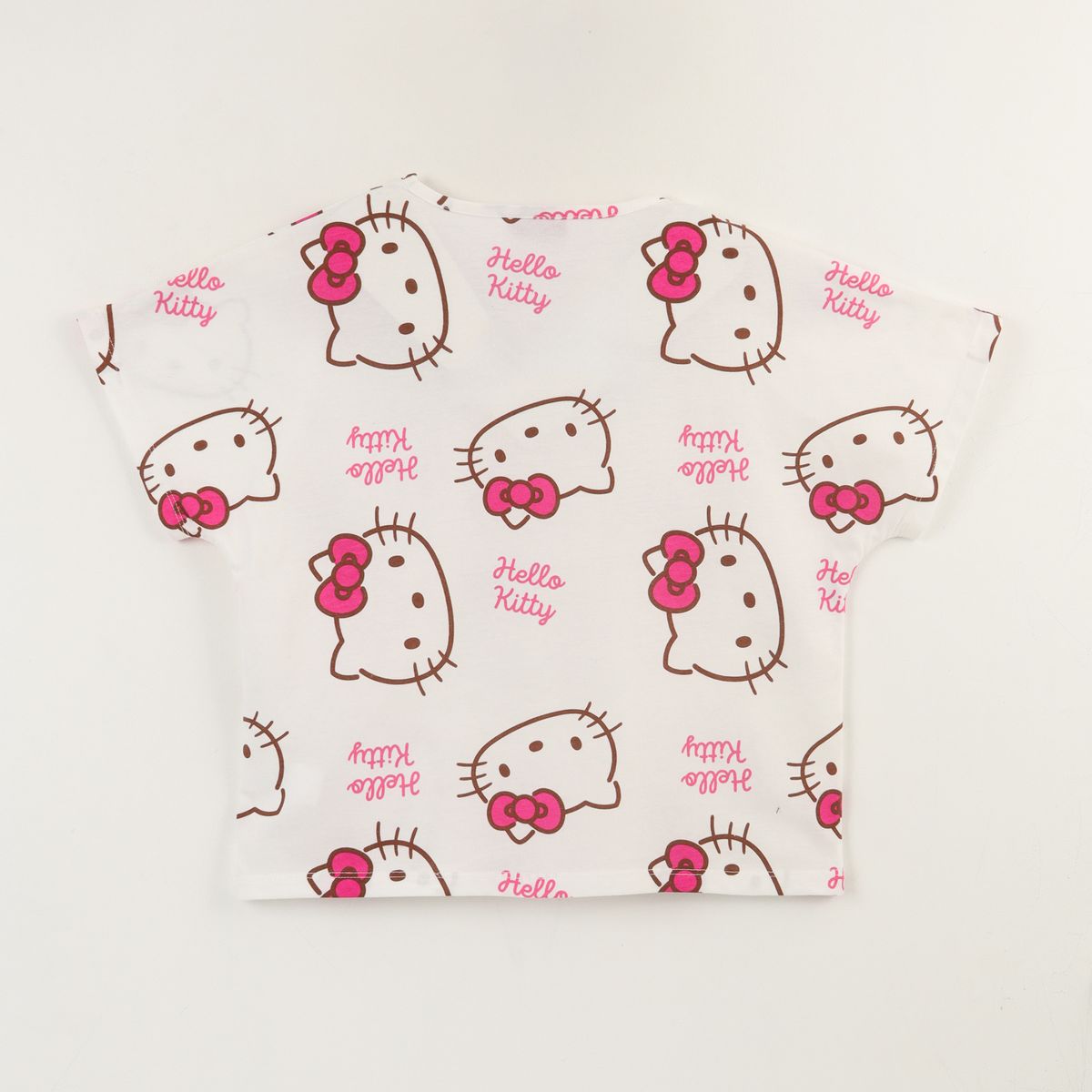 HELLO KITTY - Polera Manga Corta Niña Blanco Full Print Hello Kitty