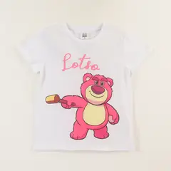 DISNEY - Polera Manga Corta Niña Blanco Lotso Toy Story