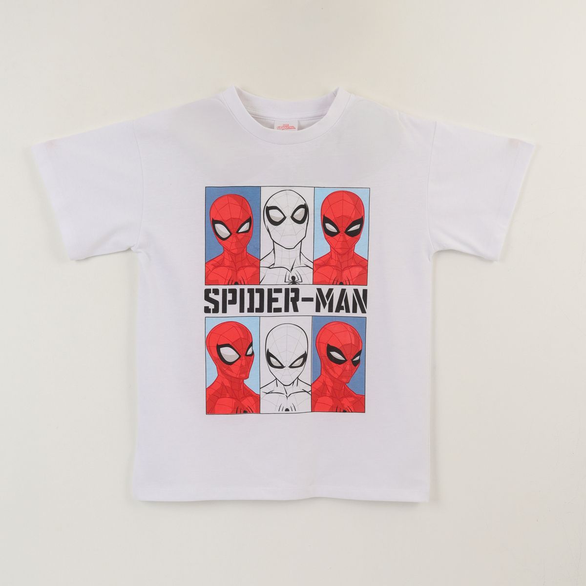 MARVEL - Polera Manga Corta Niño Blanco Spiderman Face Marvel