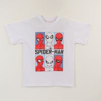 Polera Manga Corta Niño Blanco Spiderman Face
