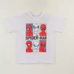 MARVEL - Polera Manga Corta Niño Blanco Spiderman Face