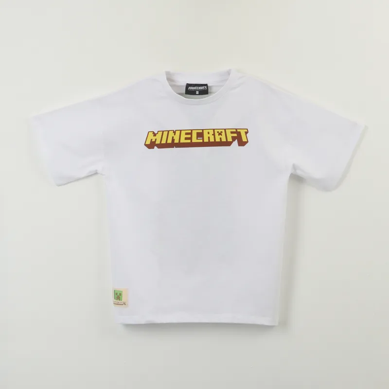 MINECRAFT - Polera Manga Corta Niño Blanco Back Print Creeper Minecraft