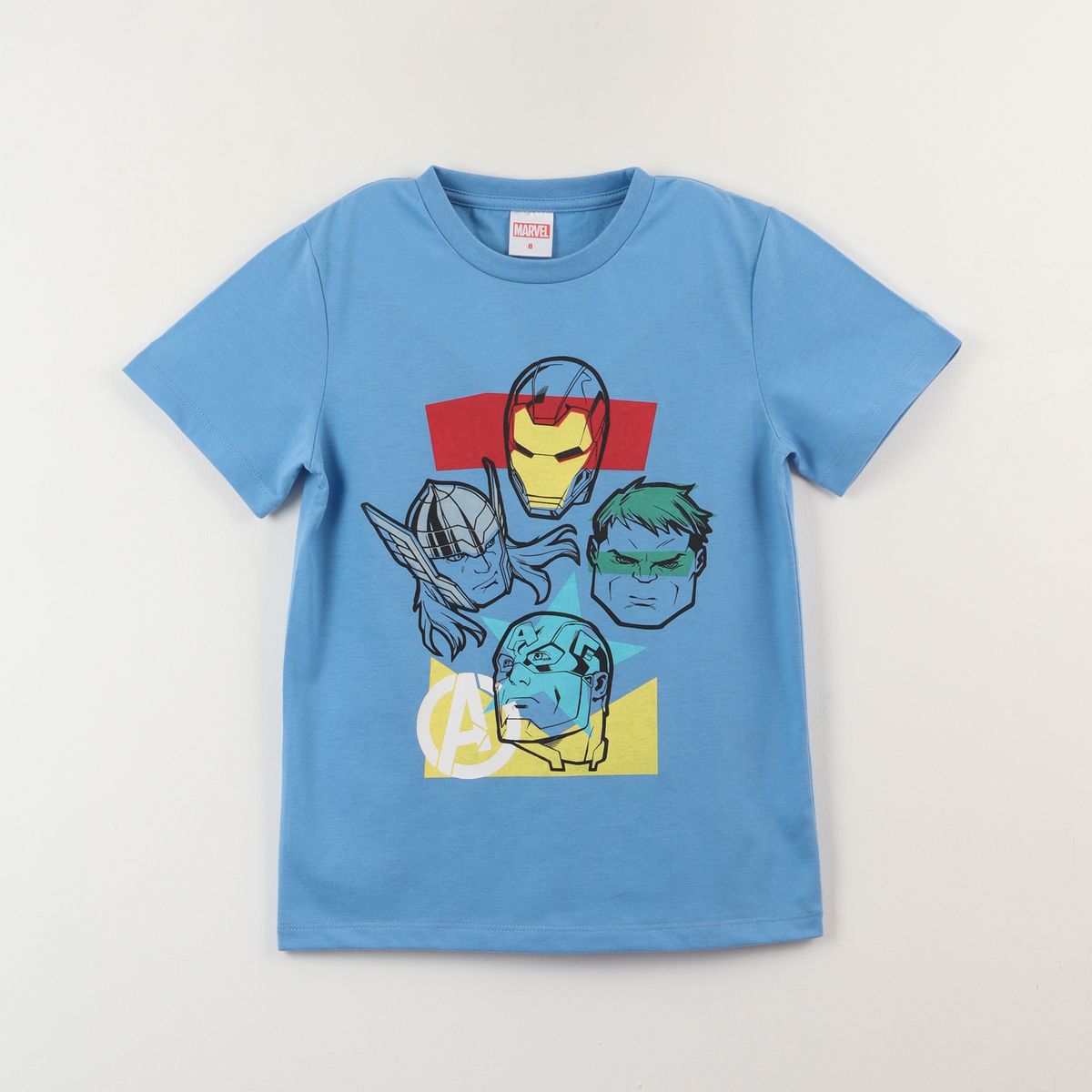MARVEL - Polera Manga Corta Niño Azul Avengers Assemble Marvel