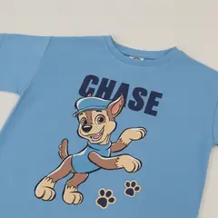 PAW PATROL - Polera Manga Corta Niño Azul Chase Jump