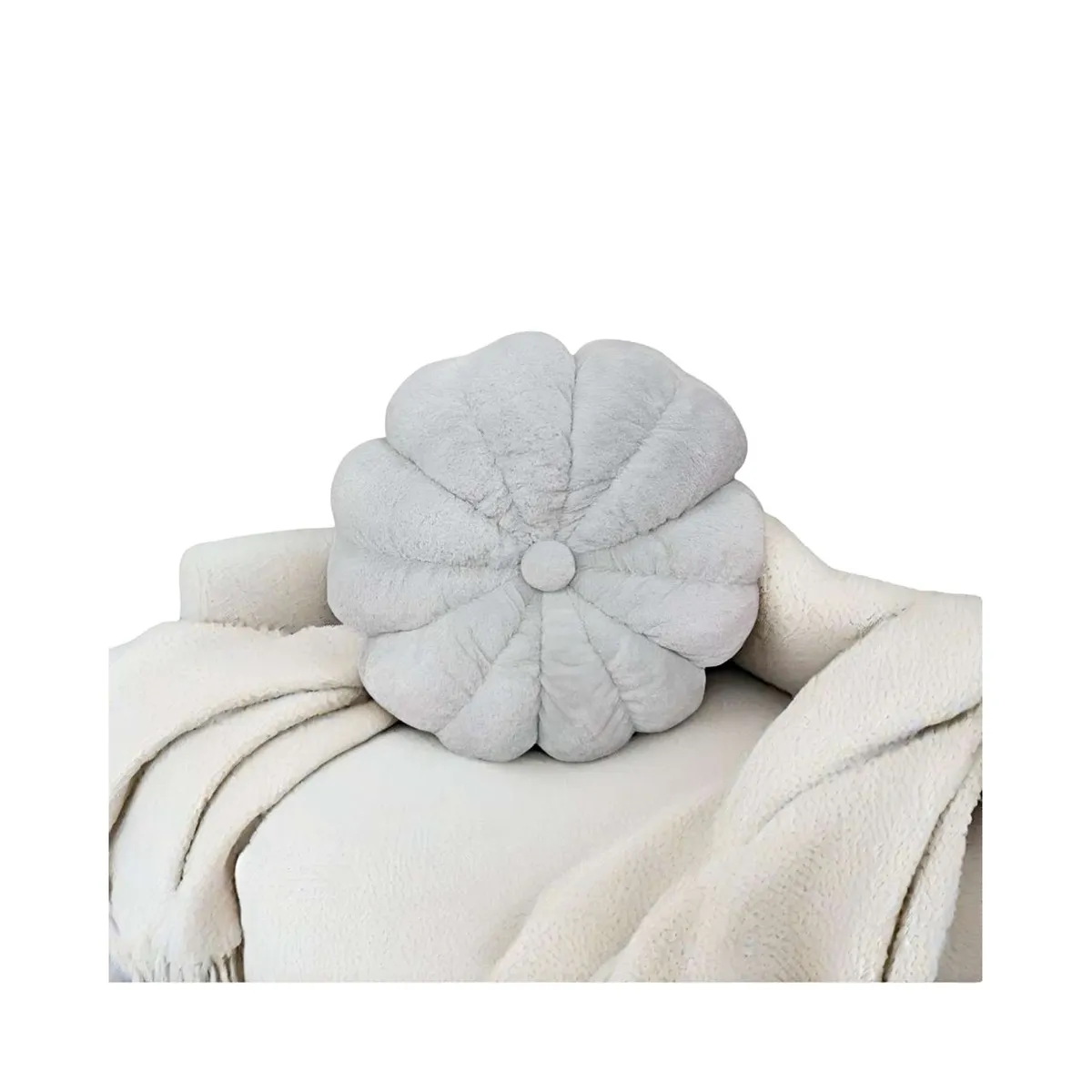 GENERICO - COJIN FLOR GRIS 50 CM
