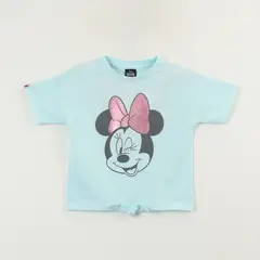 DISNEY - Polera Manga Corta Niña Celeste Minnie Guiño