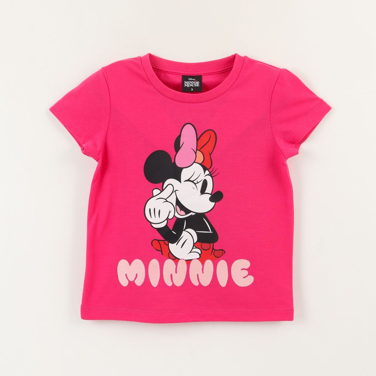 DISNEY - Polera Manga Corta Niña Rosado Minnie Cheek Disney