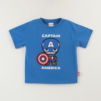 Polera Manga Corta Niño Azul Capitan America Spidey