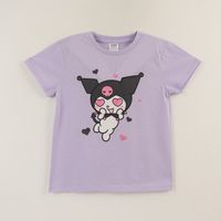 Polera Manga Corta Niña Morado Kuromi Love