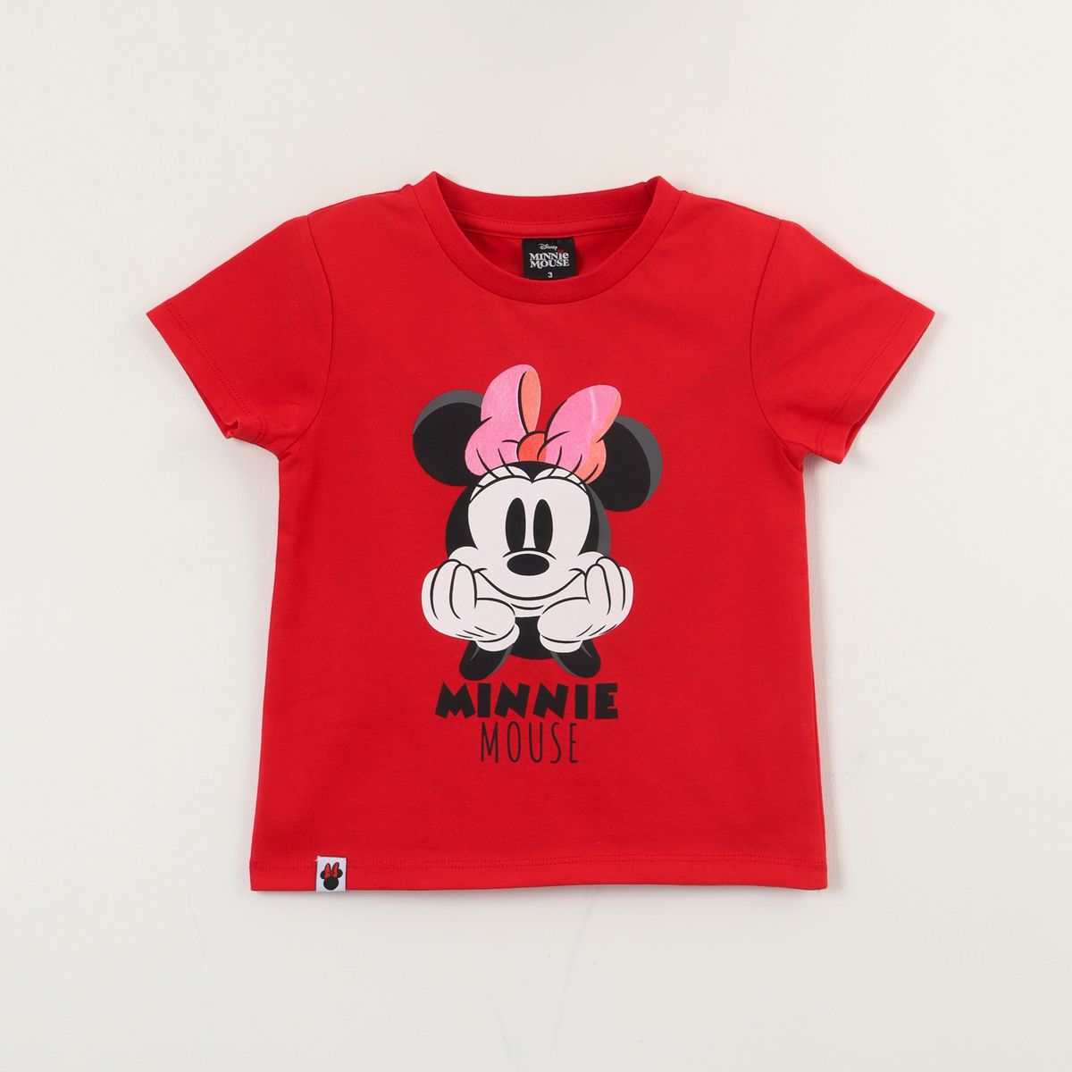 DISNEY - Polera Manga Corta Niña Rojo Minnie Mouse Face Disney