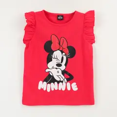 DISNEY - Polera Sin Manga Niña Rojo Minnie Kiss