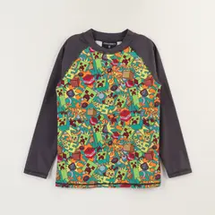 MINECRAFT - Polera UV Manga Larga Niño Verde Full Print