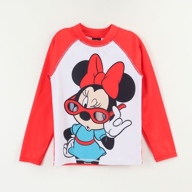 Polera UV Manga Larga Nina Blanco Minnie Mouse Blanco 2