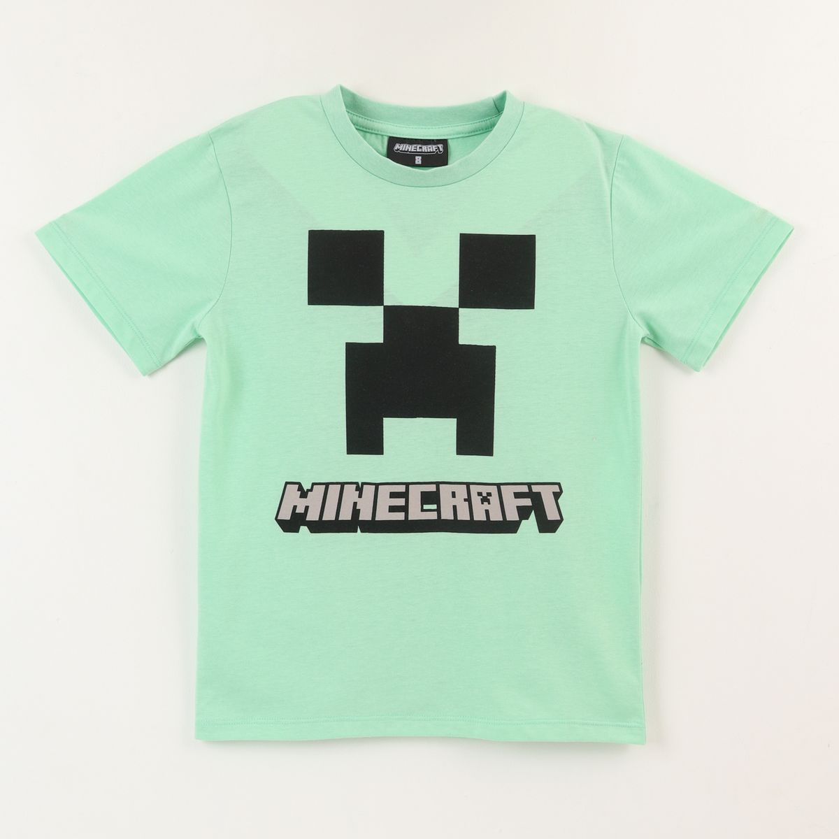 MINECRAFT - Polera Manga Corta Niño Verde Creeper Face Minecraft