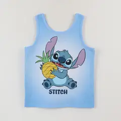DISNEY - Polera Sin Manga Niña Azul Lilo & Stitch