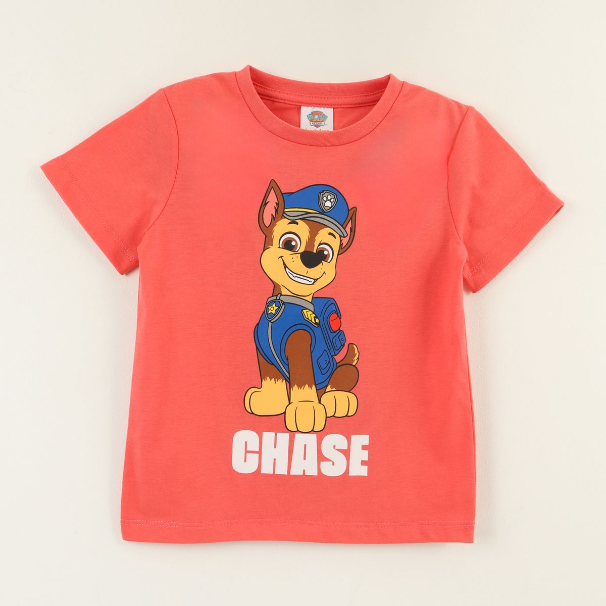 PAW PATROL - Polera Manga Corta Niño Rojo Chase Pose Paw Patrol