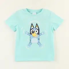 BLUEY - Polera Manga Corta Niño Turquesa Jump