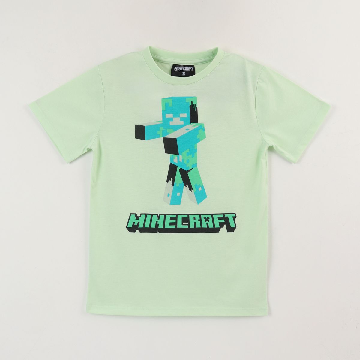 MINECRAFT - Polera Manga Corta Niño Verde Drowned Minecraft
