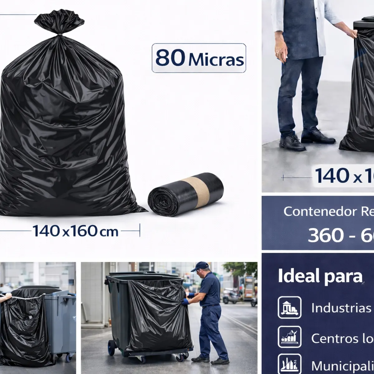 Bolsas Residuos Valstore 140x160 5 Unid 80 mic Carga Pesada, marca VALSTORE DECO Y DESIGN - Foto Principal